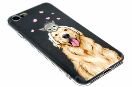 ADEL Siliconen Back Cover Hoesje voor iPhone SE (2022/ 2020)/ 8/ 7 - Labrador Hond