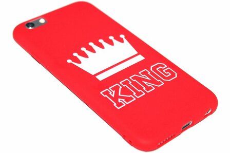 ADEL Siliconen Back Cover Hoesje voor iPhone 6(S) Plus - King Rood