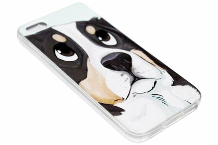 ADEL Siliconen Back Cover Hoesje voor iPhone 5/5S/SE - Berner Sennenhond Cartoon