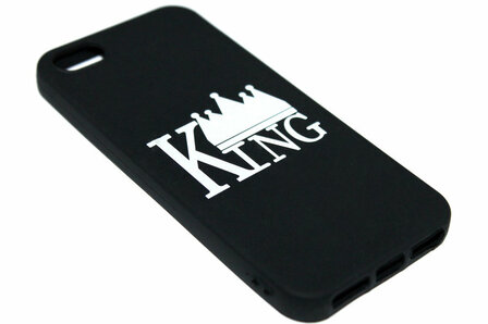 ADEL Siliconen Back Cover Hoesje voor iPhone 5/5S/SE - King Zwart