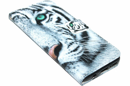 ADEL Kunstleren Book Case Hoesje voor Samsung Galaxy S9 - Tijger Wit
