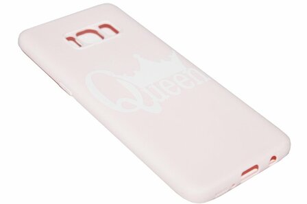 ADEL Siliconen Softcase Back Cover Hoesje voor Samsung Galaxy S8 - Queen Roze