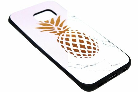 ADEL Siliconen Back Cover Softcase Hoesje Samsung Galaxy S6 Edge - Gouden Ananas