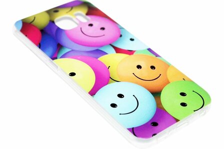 ADEL Siliconen Back Cover Softcase Hoesje Samsung Galaxy S6 Edge - Smileys