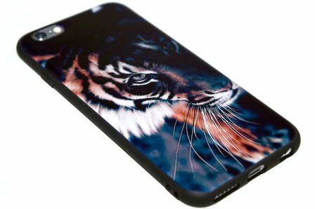 ADEL Siliconen Back Cover Hoesje voor iPhone 6(S) Plus - Tijger