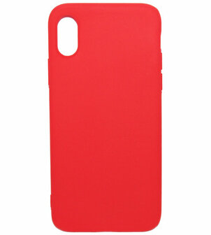 ADEL Siliconen Back Cover Hoesje voor iPhone XS/X - Rood