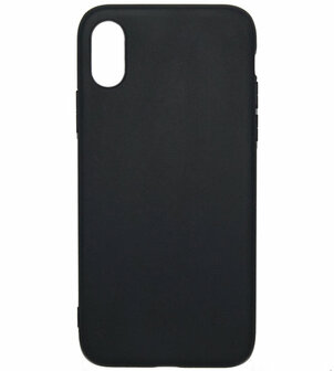 ADEL Siliconen Back Cover Hoesje voor iPhone XS/X - Zwart