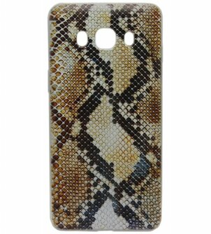 ADEL Siliconen Back Cover Hoesje voor Samsung Galaxy J7 (2016) - Slangenhuid Bruin