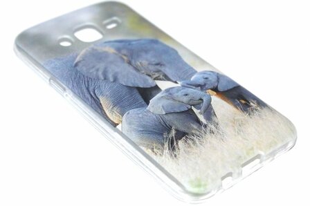 Familie olifanten hoesje siliconen Samsung Galaxy J7 (2015)
