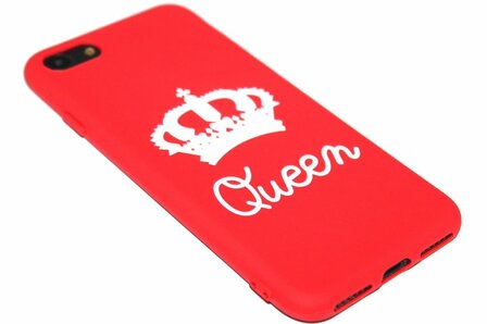 Rood Queen siliconen hoesje iPhone SE (2022/ 2020)/ 8/ 7
