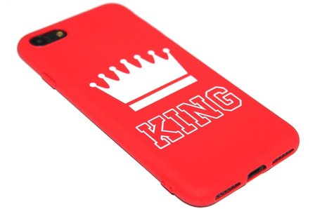 Rood King siliconen hoesje iPhone SE (2022/ 2020)/ 8/ 7