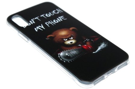 Don&#039;t touch my phone siliconen hoesje iPhone XS/ X