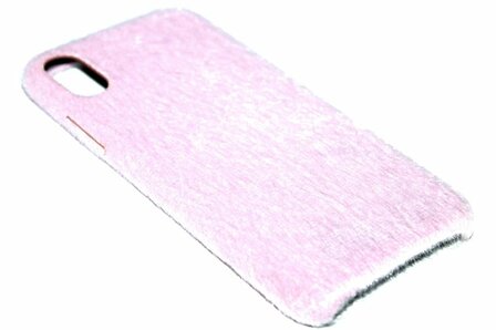 Roze vilt hoesje iPhone XS/ X