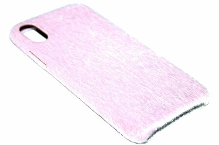 Roze vilt hoesje iPhone XS/ X