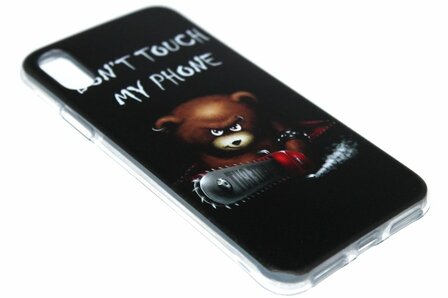 Don&#039;t touch my phone siliconen hoesje iPhone XS Max