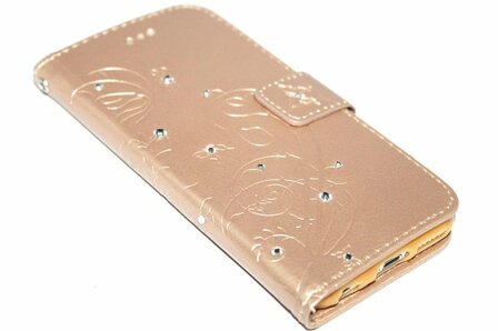 Goud vlinder diamanten hoesje iPhone 6 / 6S