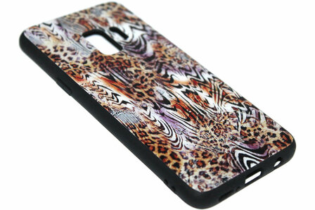 Luipaard back cover glazen bovenkant Samsung Galaxy S9