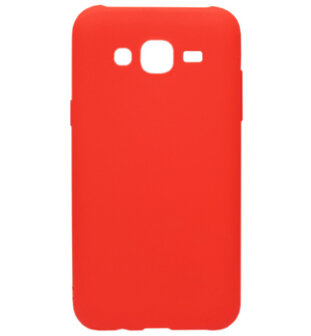 ADEL Siliconen Back Cover Softcase Hoesje voor Samsung Galaxy J7 (2015) - Rood