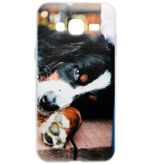 ADEL Siliconen Back Cover Softcase Hoesje voor Samsung Galaxy J7 (2015) - Berner Sennenhond