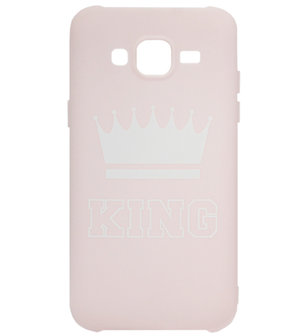 ADEL Siliconen Back Cover Softcase Hoesje voor Samsung Galaxy J7 (2015) - King Roze