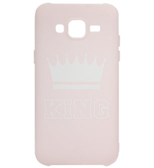 ADEL Siliconen Back Cover Softcase Hoesje voor Samsung Galaxy J7 (2015) - King Roze