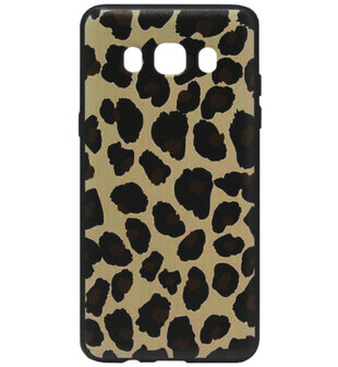 ADEL Siliconen Back Cover Softcase Hoesje voor Samsung Galaxy J7 (2016) - Luipaard Bruin