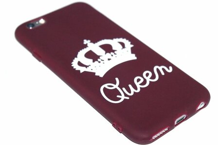 Queen hoesje siliconen kastanjerood iPhone 6 / 6S