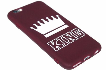 King hoesje siliconen kastanjerood iPhone 6(S) Plus