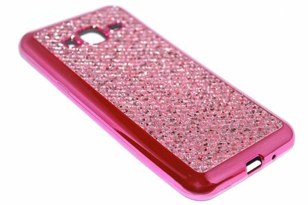 Bling bling hoesje roze Samsung Galaxy J3 (2015) / J3 (2016)