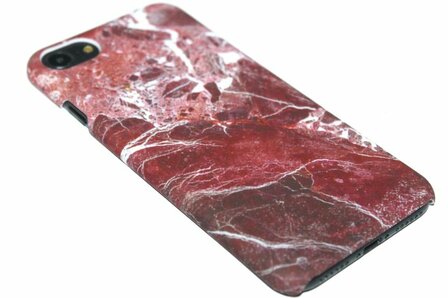 Marmer hoesje kunststof rood iPhone 8 Plus/ 7 Plus
