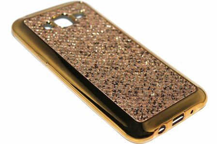 Bling bling hoesje goud Samsung Galaxy J5 (2015)