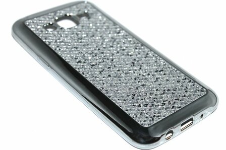 Bling bling hoesje zilver Samsung Galaxy J5 (2015)