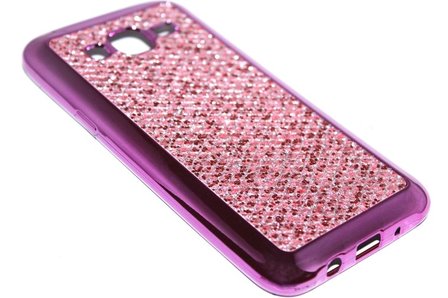 Bling bling hoesje roze Samsung Galaxy J7 (2015)