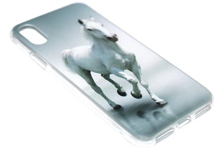 Alabama tafereel Dag Paarden hoesje wit siliconen iPhone XS/ X - Origineletelefoonhoesjes.nl