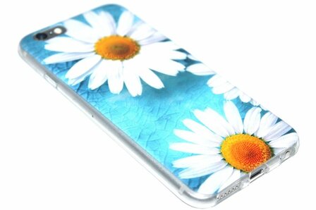 ADEL Siliconen Back Cover Softcase Hoesje iPhone 6(S) Plus - Margrietjes Bloemen