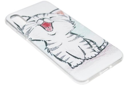 Schattig katten siliconen hoesje iPhone XS/ X