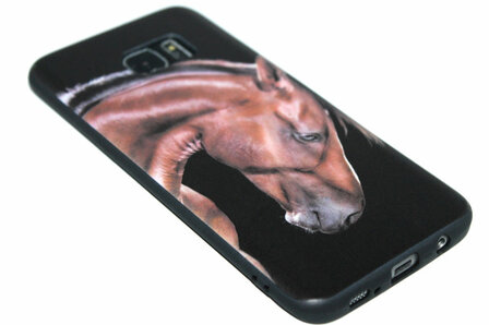 Bruin paarden siliconen hoesje Samsung Galaxy S7 Edge
