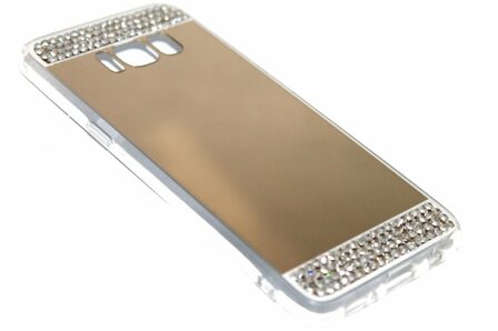 Spiegel diamanten hoesje goud Samsung Galaxy S8