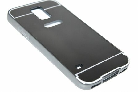 Spiegel hoesje aluminium zwart Samsung Galaxy S5 (Plus) / Neo