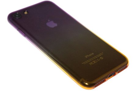 Siliconen hoesje geelpaars iPhone SE (2022/ 2020)/ 8/ 7