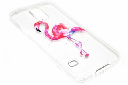 papier ondergeschikt Beeldhouwer Flamingo hoesje siliconen Samsung Galaxy S5 (Plus) / Neo -  Origineletelefoonhoesjes.nl