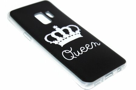 Queen hoesje siliconen zilver Samsung Galaxy S9 Plus