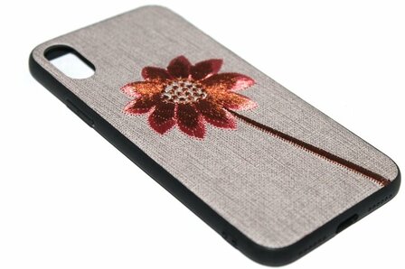 Geborduurd bloemen hoesje iPhone XS Max