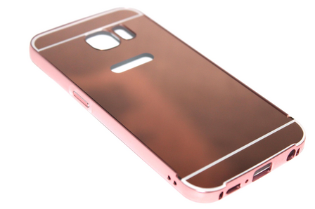 Spiegel hoesje aluminium beige Samsung Galaxy S6 Edge