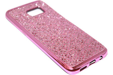 Bling bling hoesje roze Samsung Galaxy S7 Edge