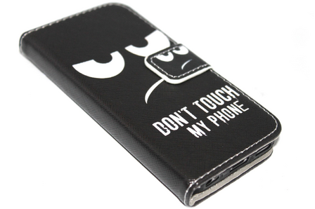 Don&#039;t touch my phone hoesje kunstleer Samsung Galaxy S5 (Plus) / Neo