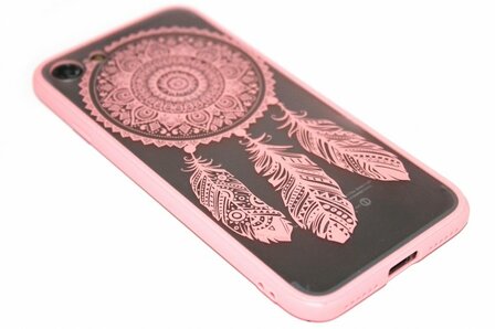 Mandala dromenvanger hoesje roze iPhone 8 Plus / 7 Plus