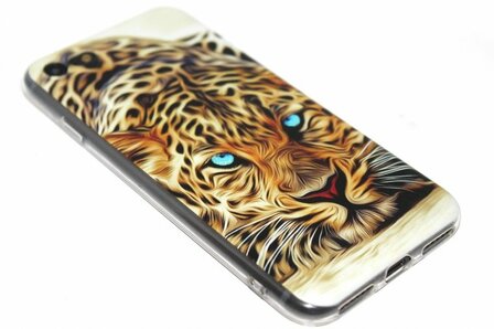 Tijger hoesje oranje siliconen iPhone SE (2022/ 2020)/ 8/ 7