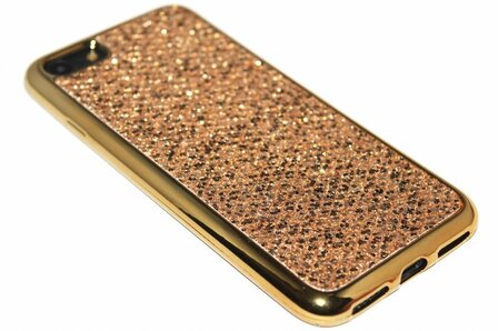 Bling bling hoesje goud iPhone 8 Plus / 7 Plus