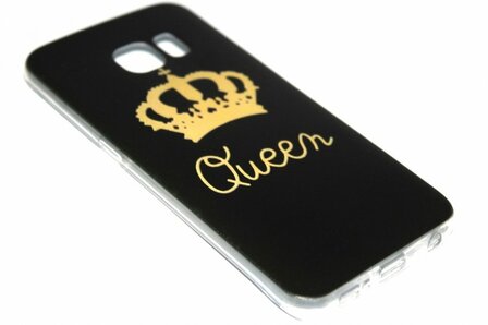 Goud Queen hoesje Samsung Galaxy S6 Edge